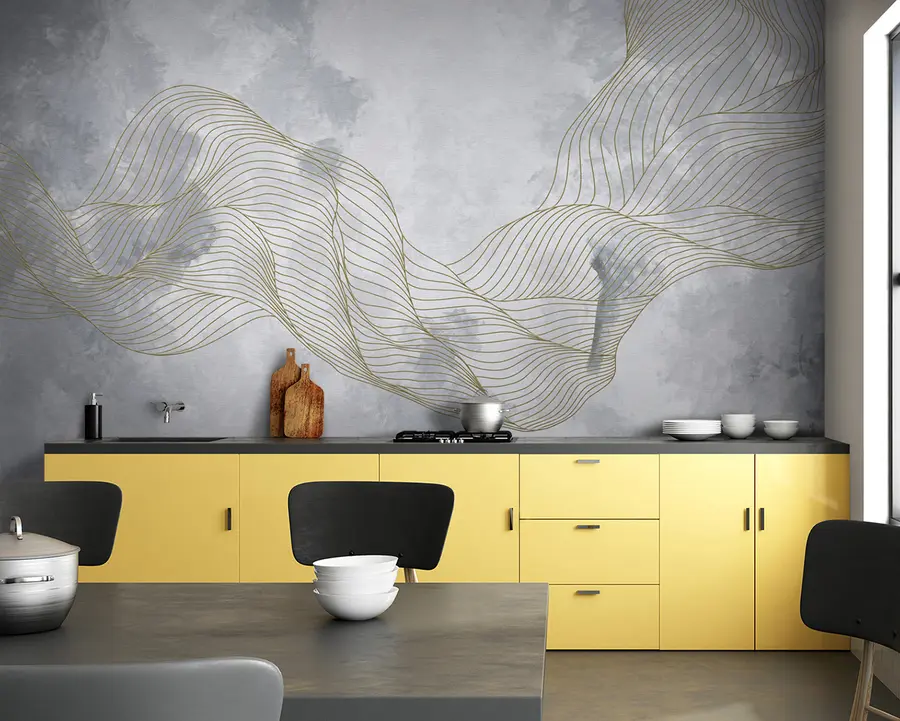 murales de pared Armonía geométrica sobre fondo de pared con textura u96329