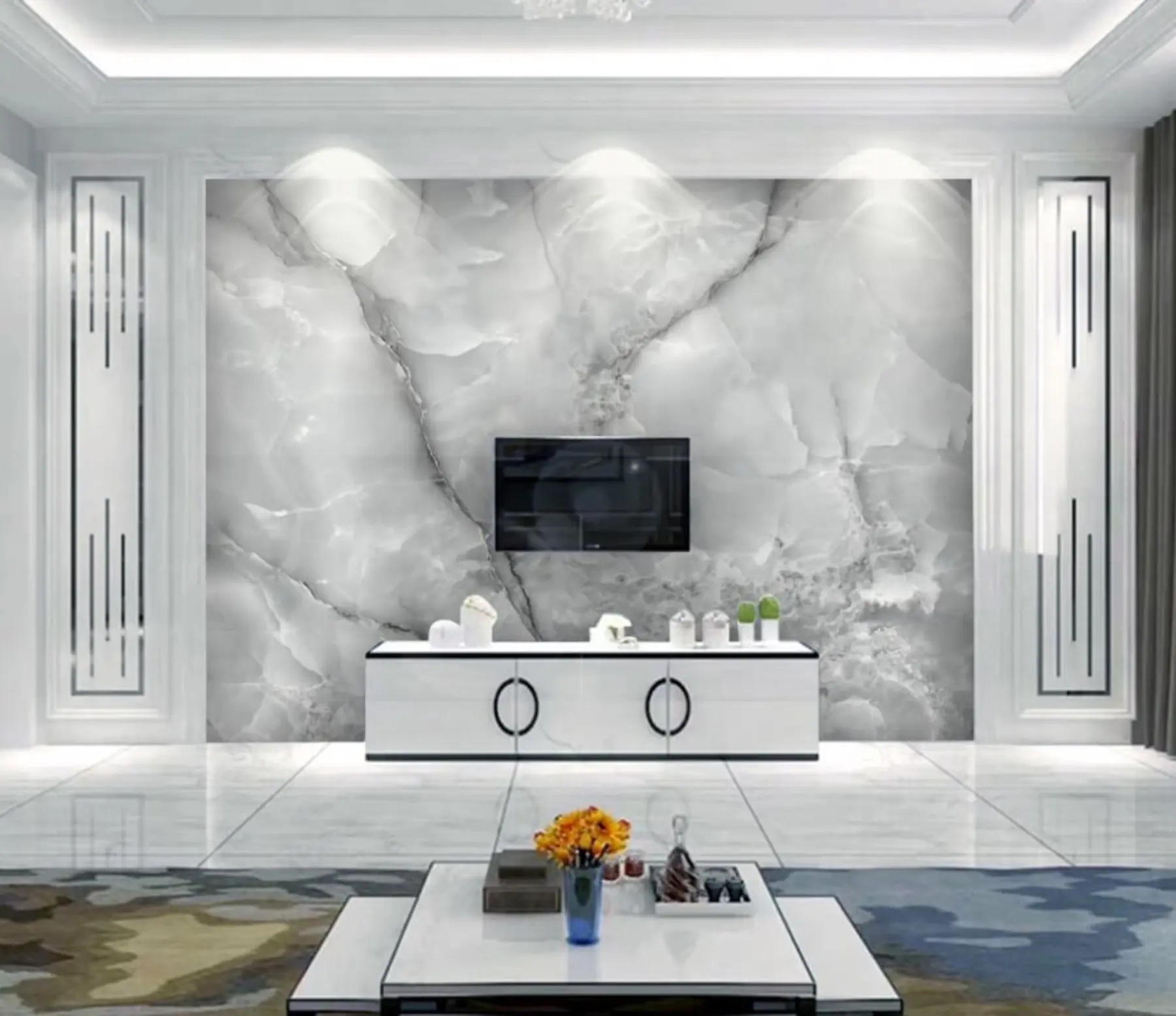 murales de pared Mármol como el hielo u12050