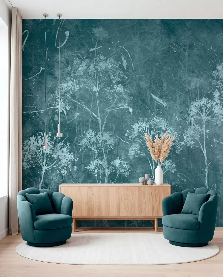 murales de pared Flores silvestres en estilo grunge u96551
