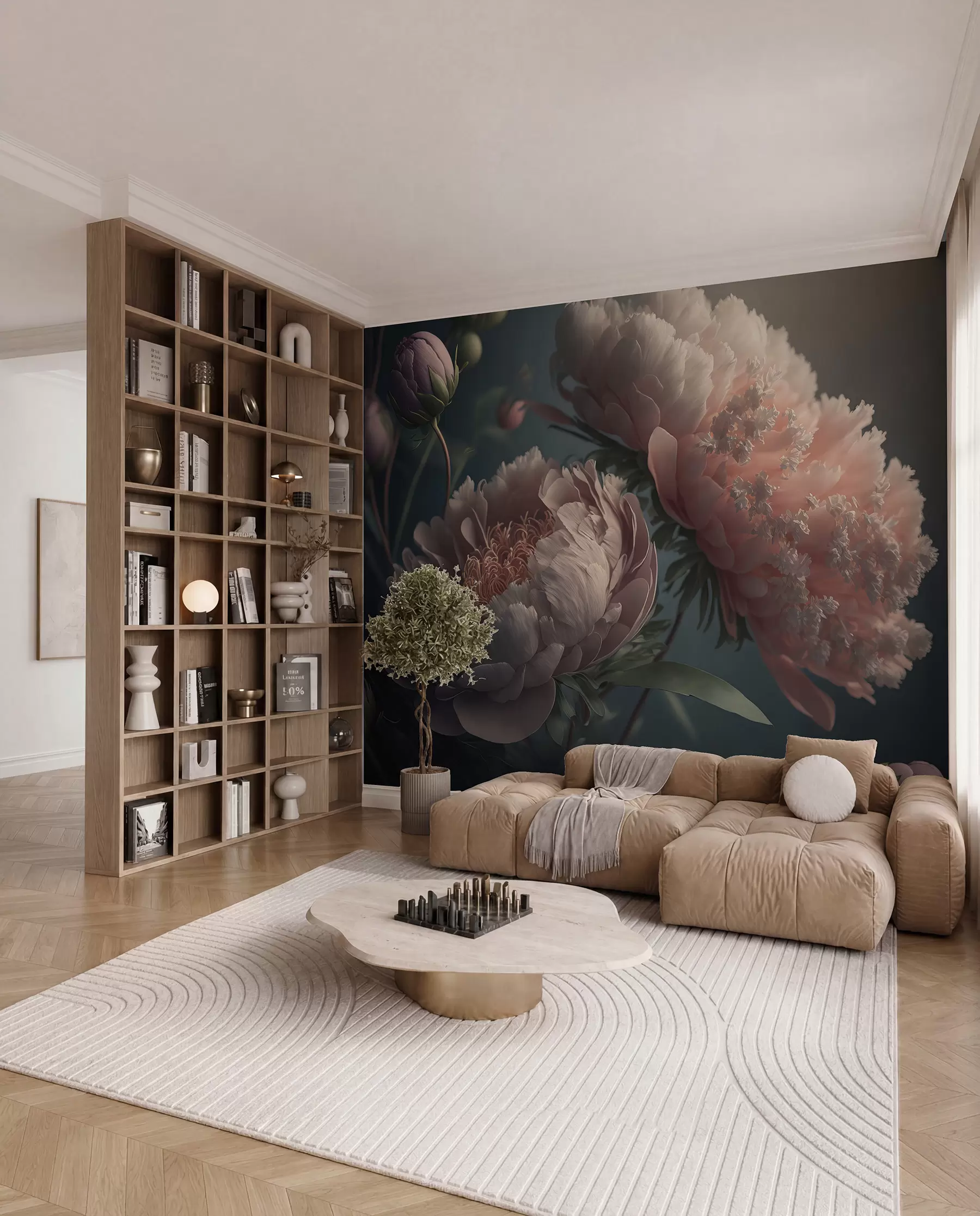 murales de pared Peonías en rosa apagado u96633