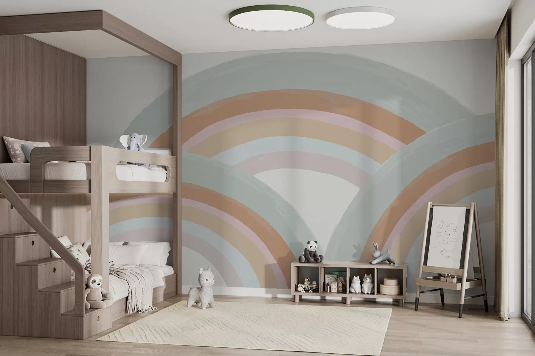 murales de pared Arcoiris pastel pintado u96757