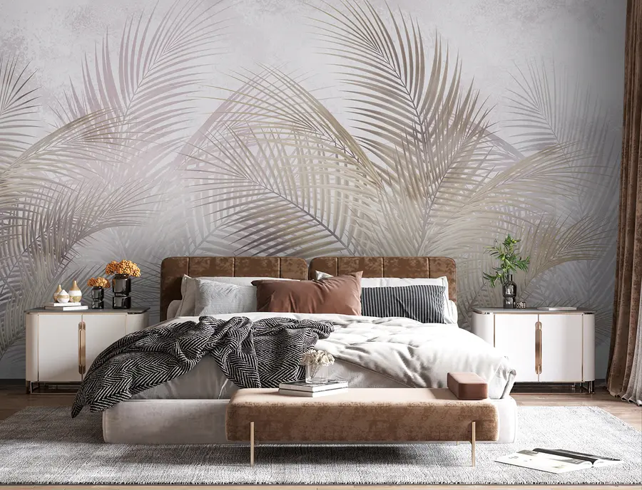 murales de pared árboles y hojas tropicales u96860