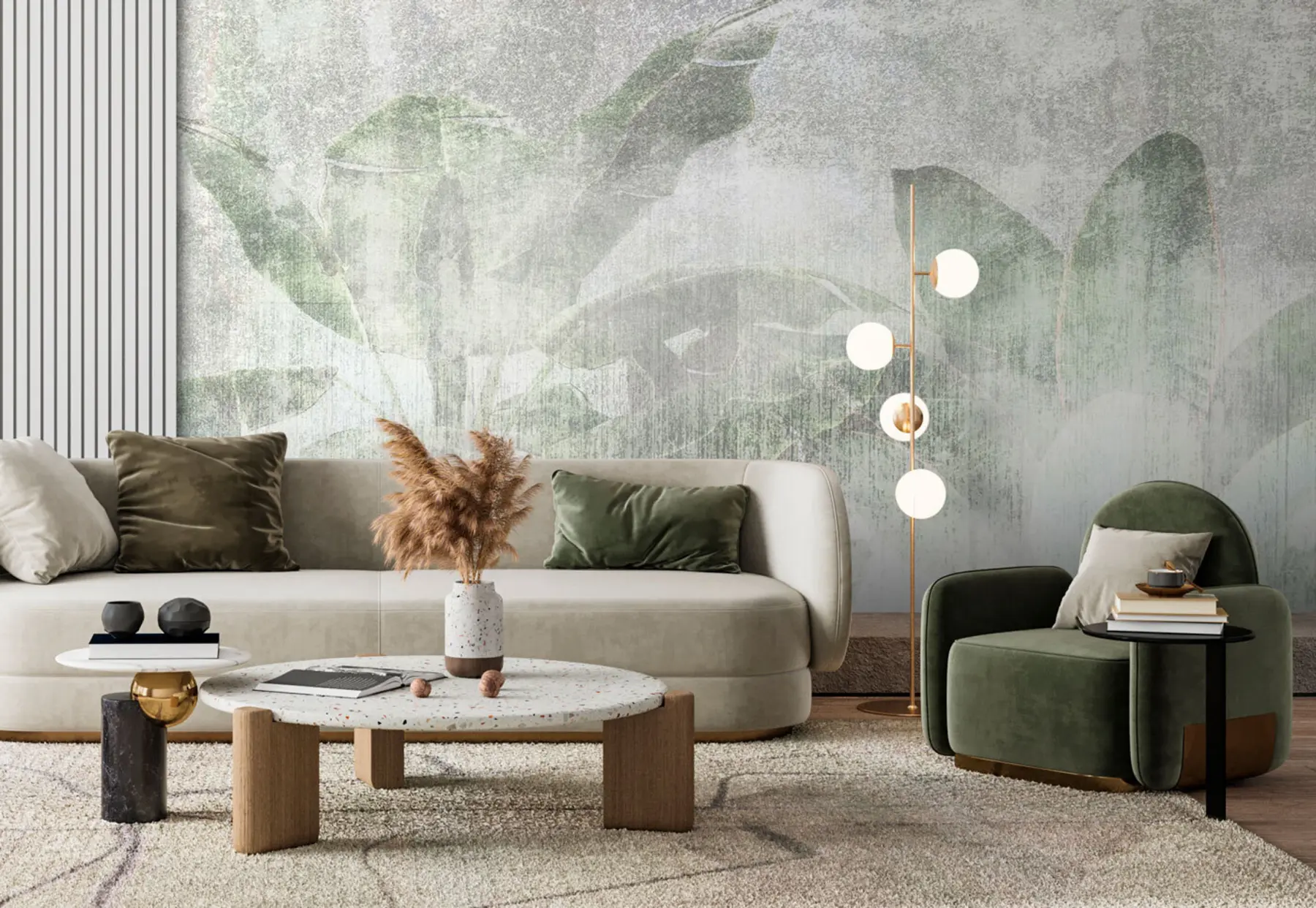 murales de pared Estilo loft de palmeras tropicales. u97030