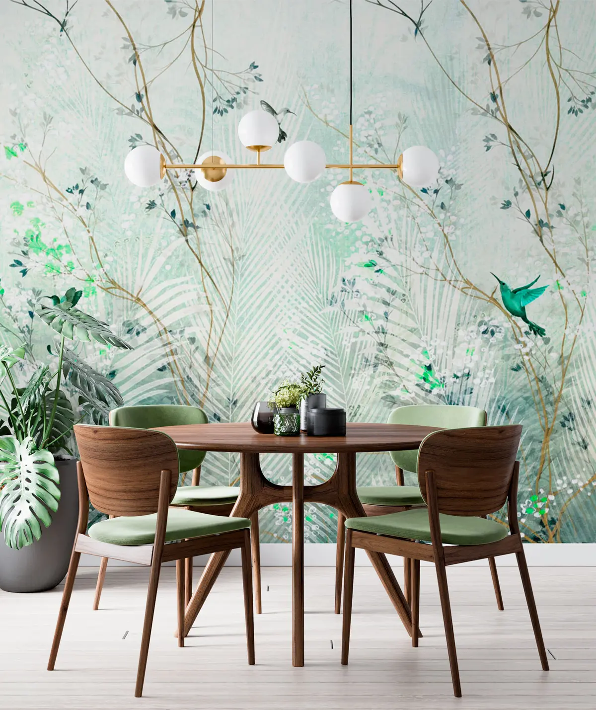 murales de pared Colibríes en el jardín. u97048