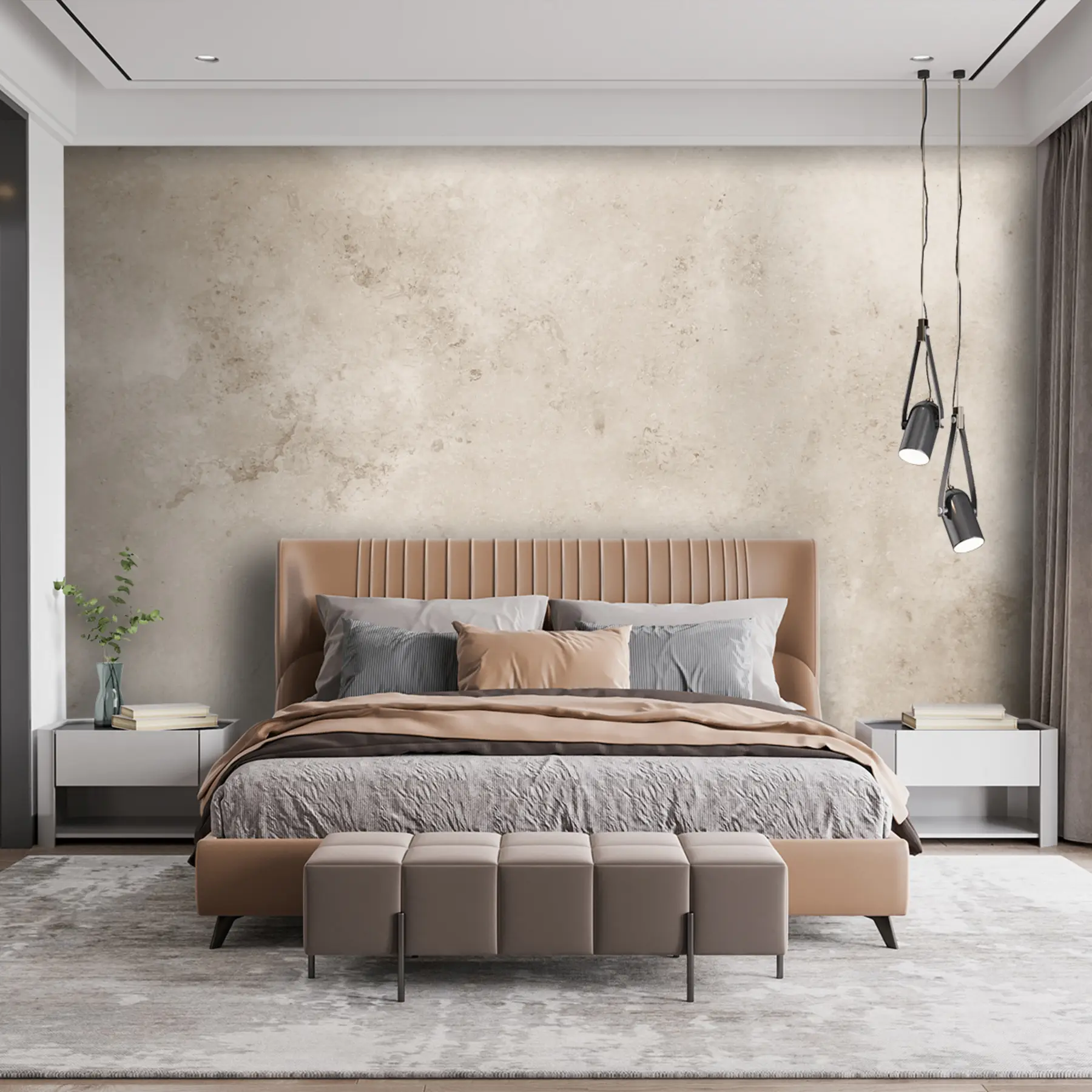 murales de pared Muro de hormigón beige u97236