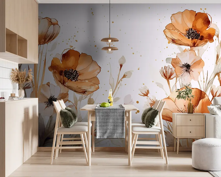 murales de pared Flores de acuarela u96960