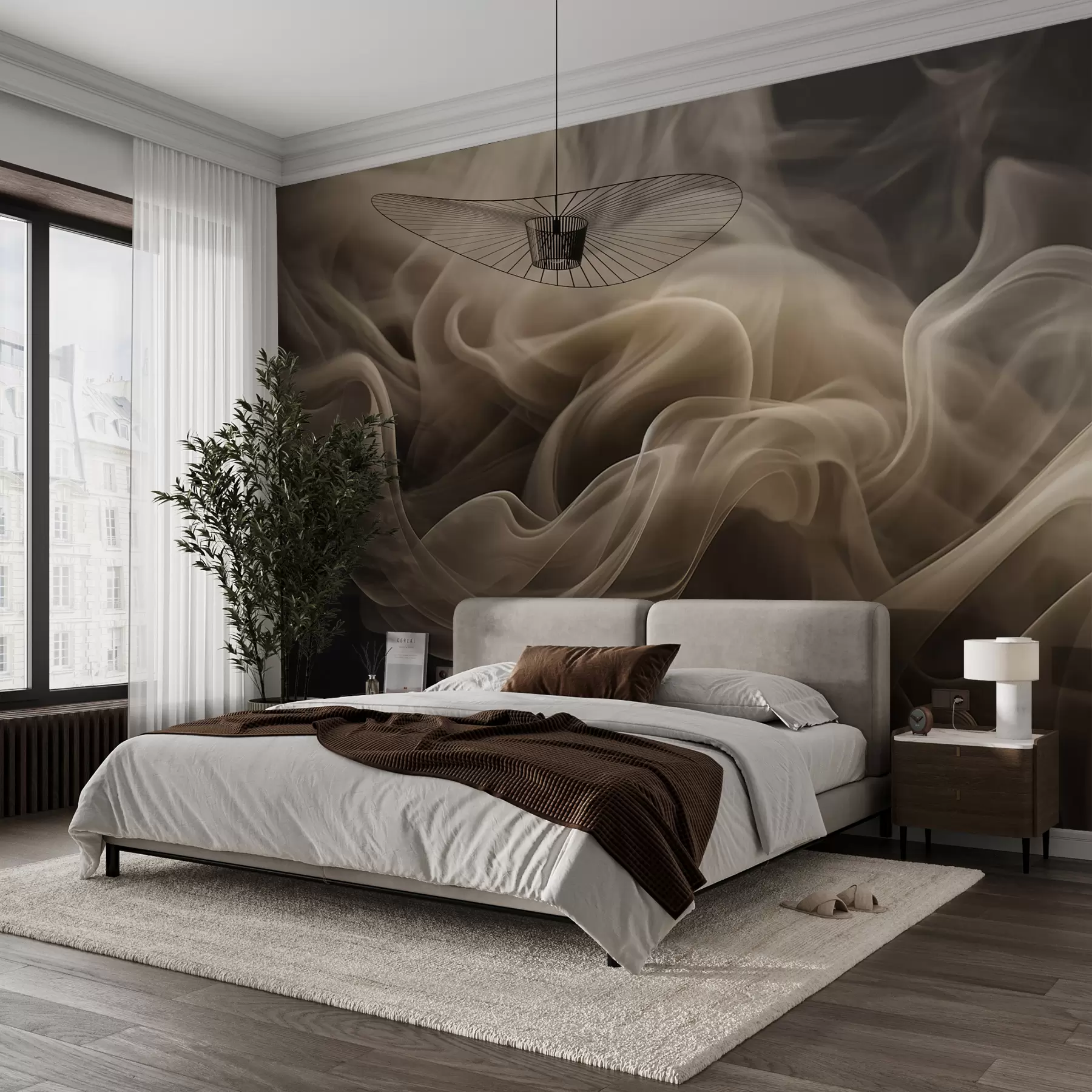 murales de pared Olas abstractas de humo u96591