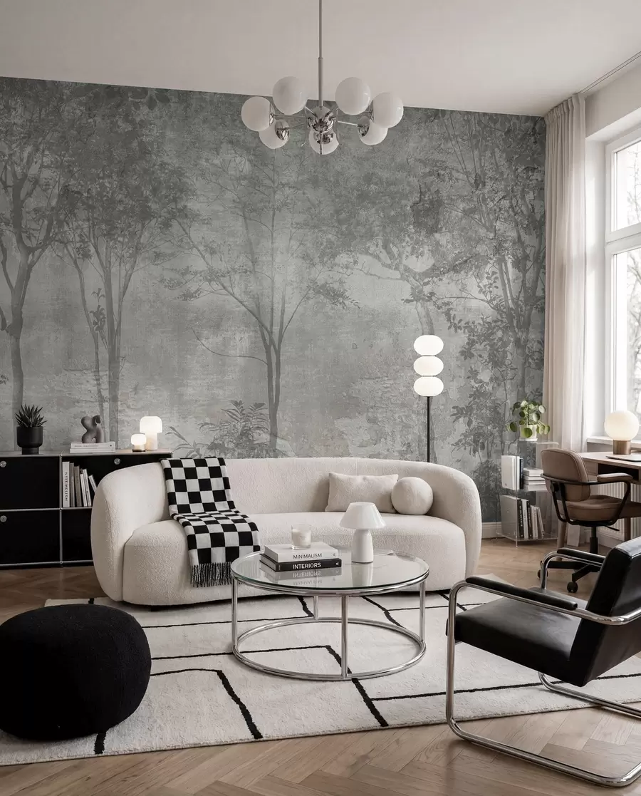 murales de pared Bosque en tonos piedra u97401