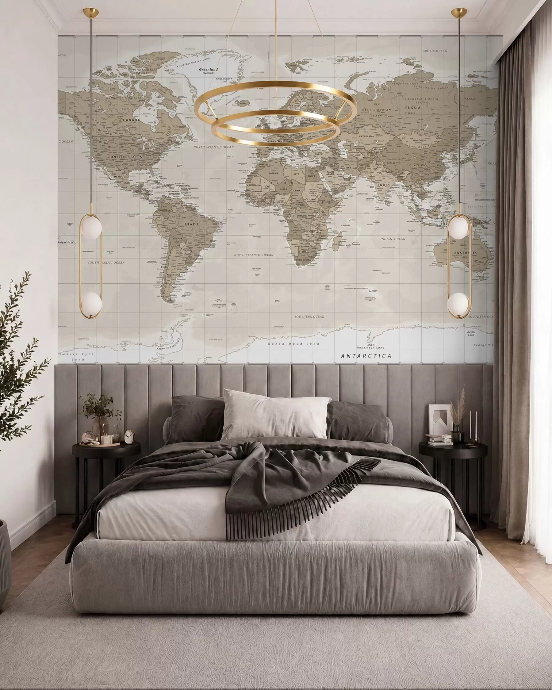 murales de pared Mapa del mundo vintage u97342