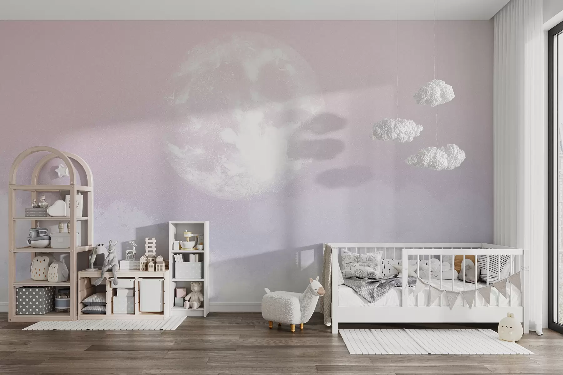 murales de pared luna con nubes u97175