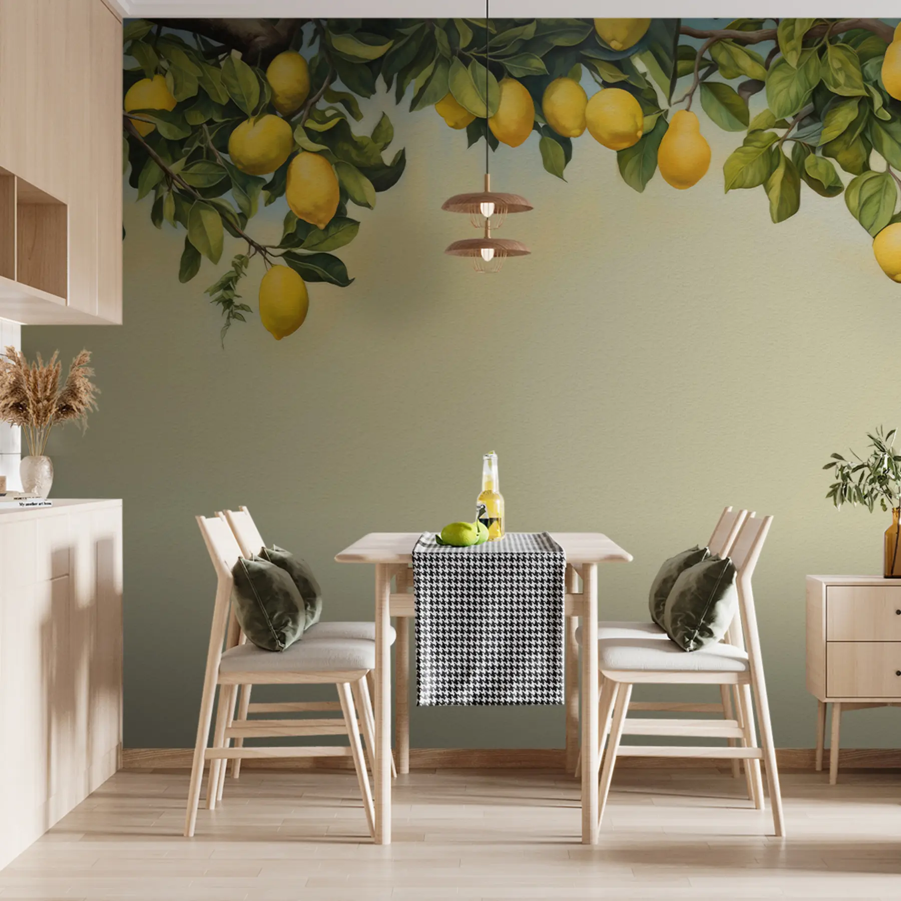 murales de pared Ramas de limonero acuarela u97599