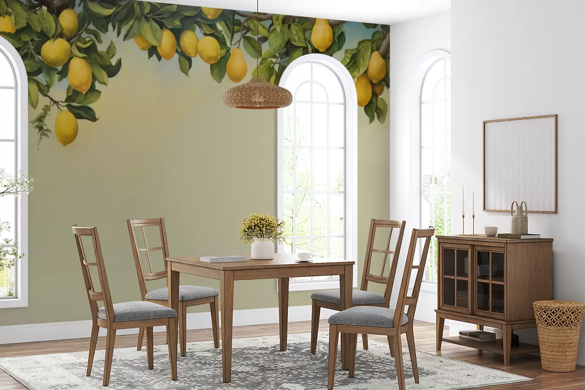 murales de pared Ramas de limonero acuarela u97599
