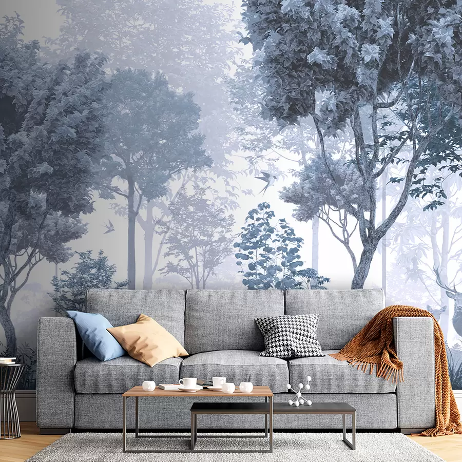 murales de pared Bosque mágico en azul u72134v1