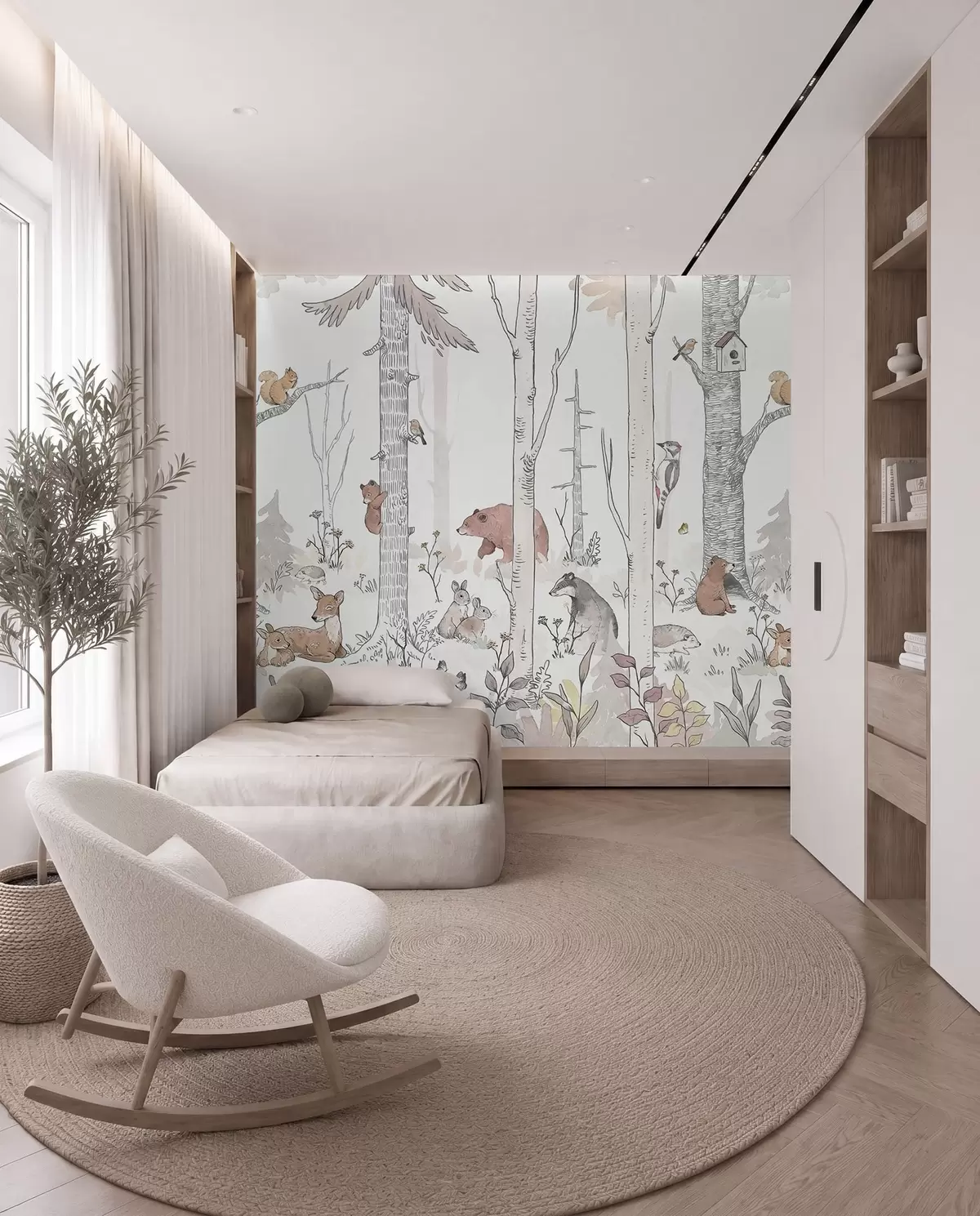 murales de pared Amigos entre abedules u96850