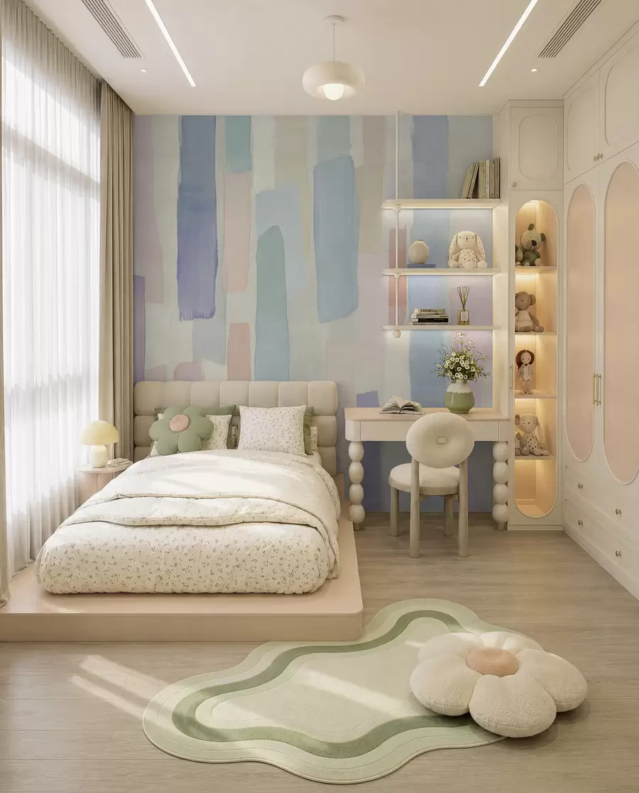 murales de pared Rayas pastel a pincel u97869