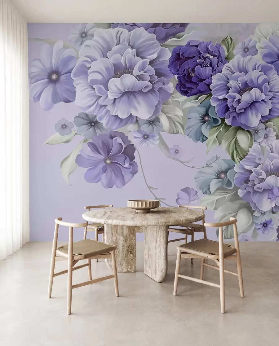 murales de pared Delicadas flores azules u59900v2
