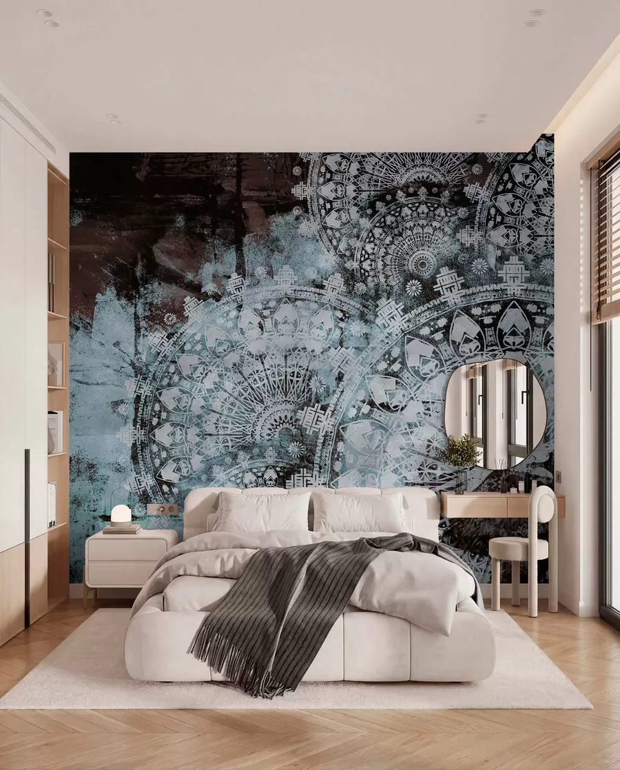 murales de pared Mandala en azul hielo u93958v1