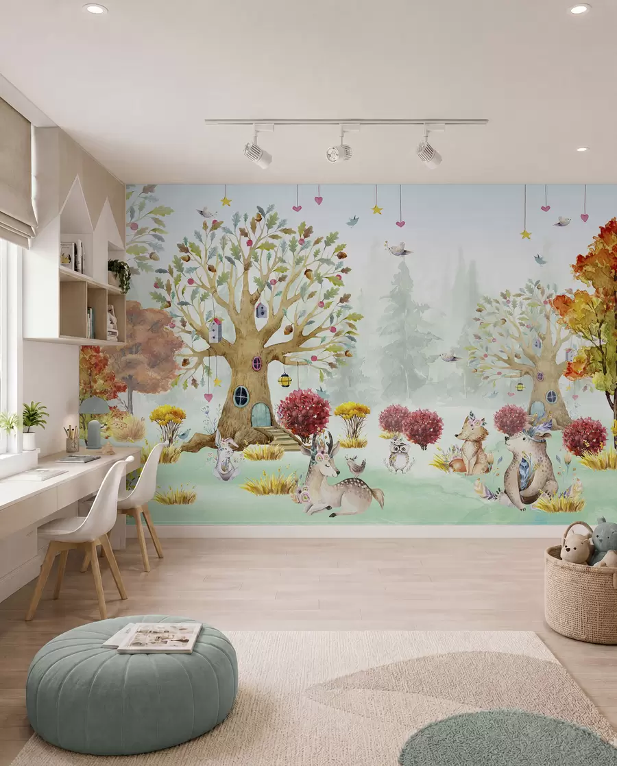 murales de pared Bosque con animales u98499