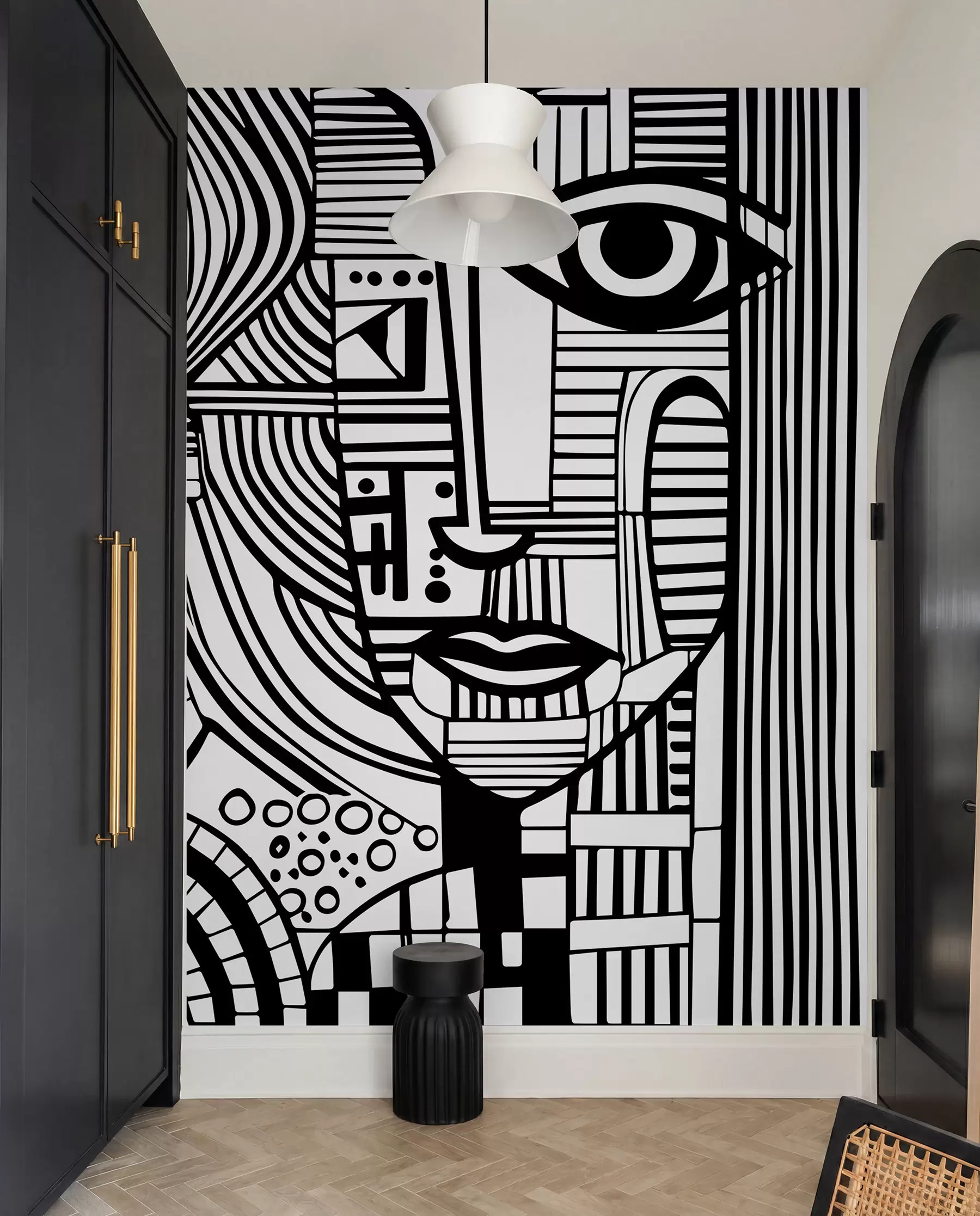 murales de pared Retrato en líneas u98714