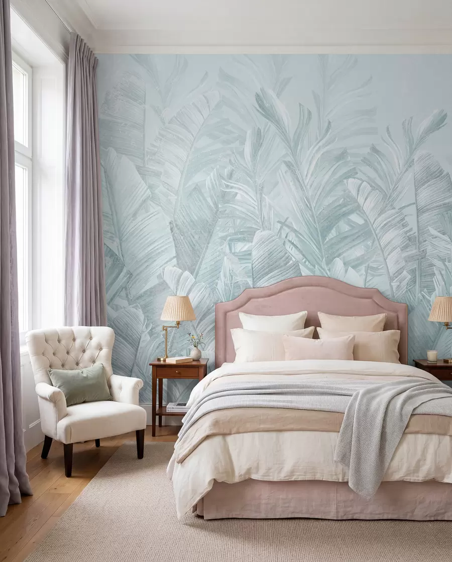 murales de pared Encaje tropical azul hielo u98951v3