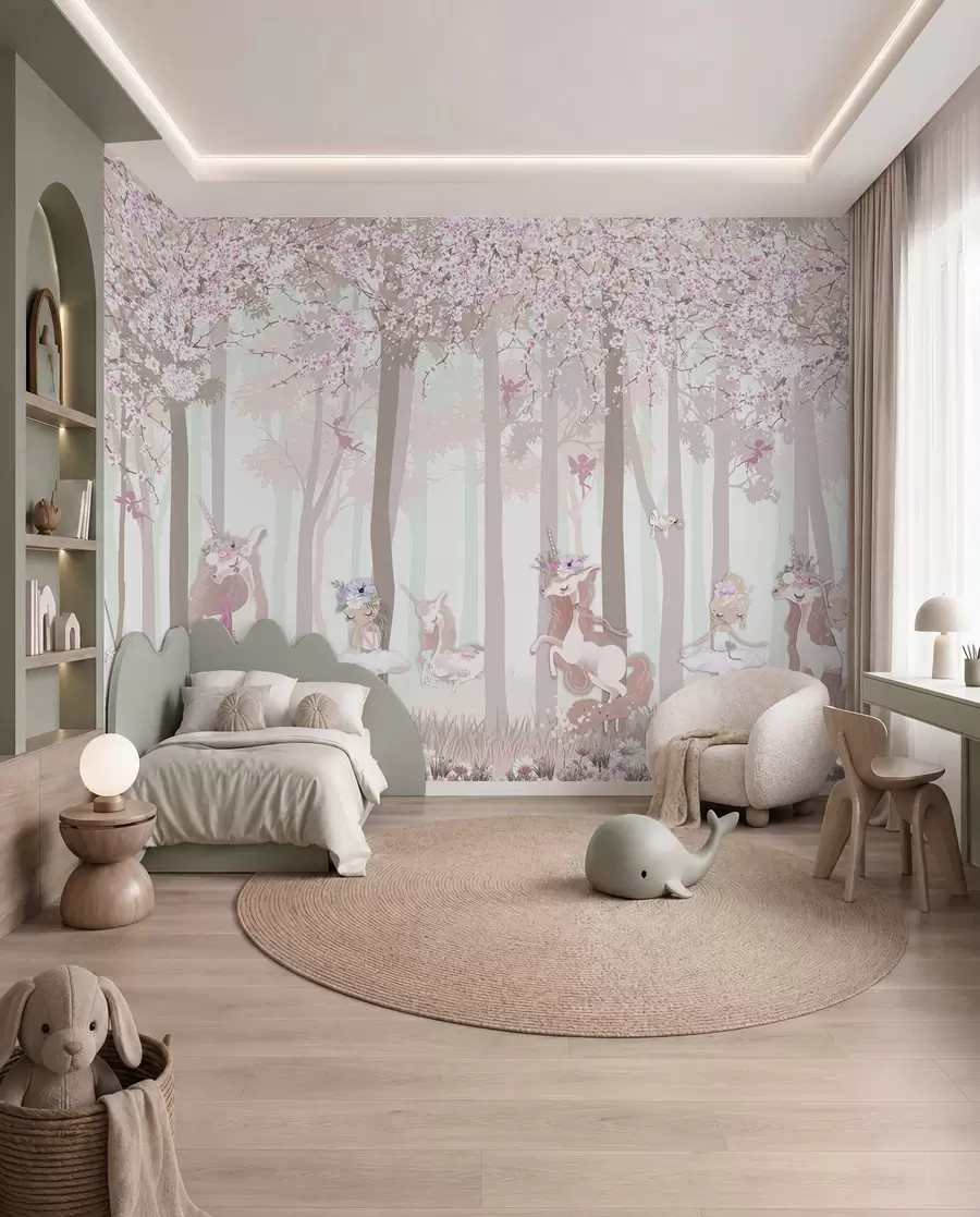 murales de pared Princesas en el bosque florido u98694