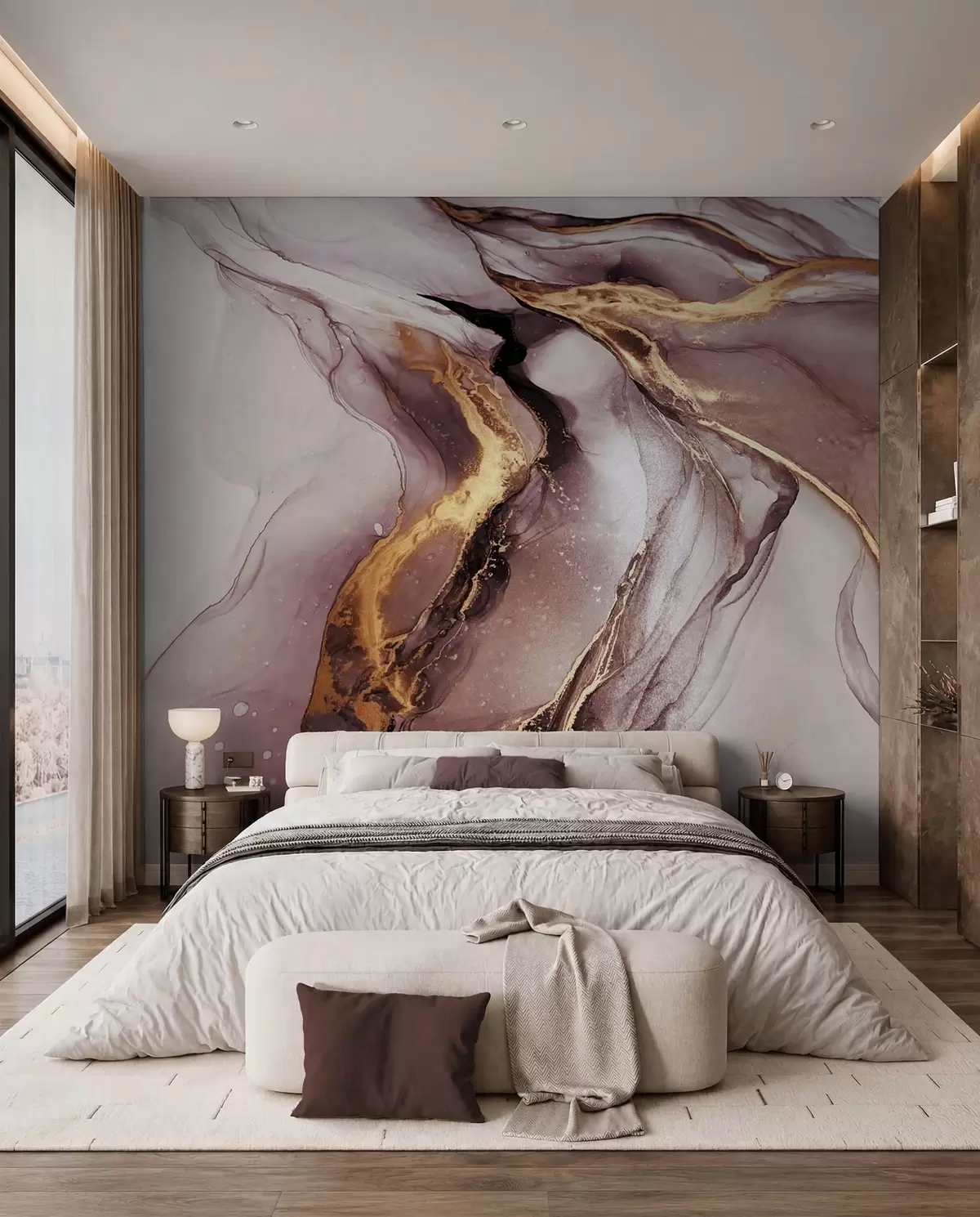 murales de pared Ríos de mármol rosa u18250v1
