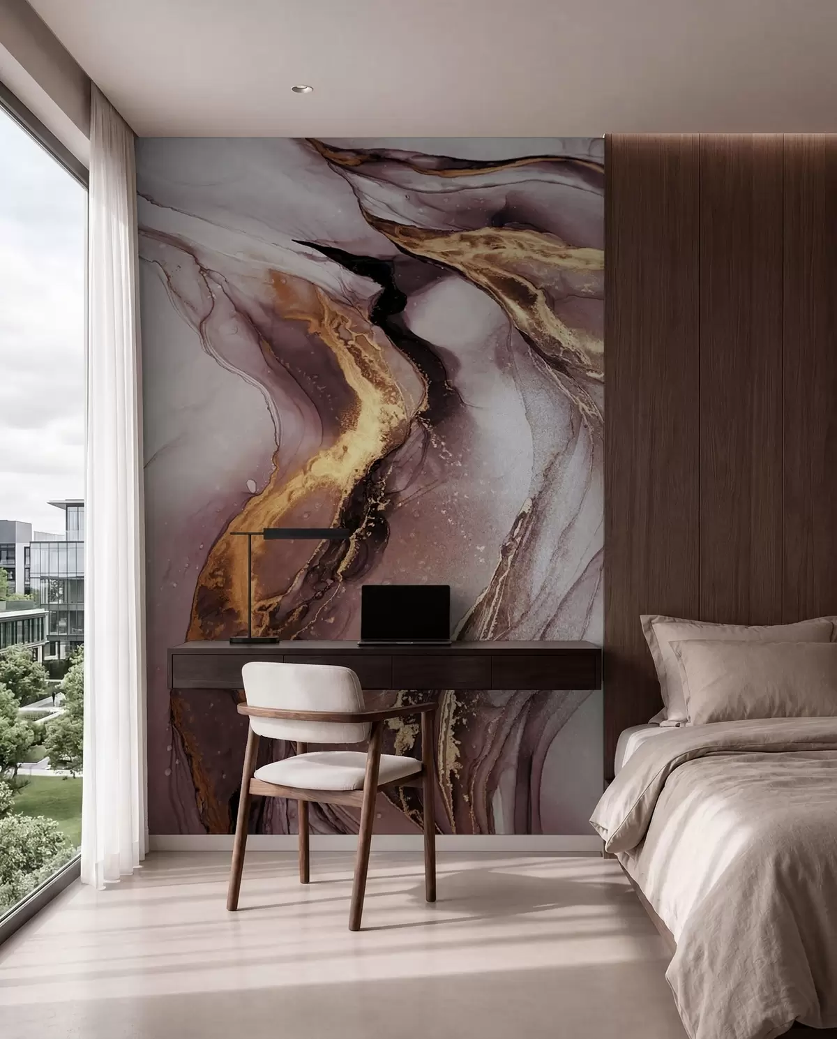murales de pared Ríos de mármol rosa u18250v1
