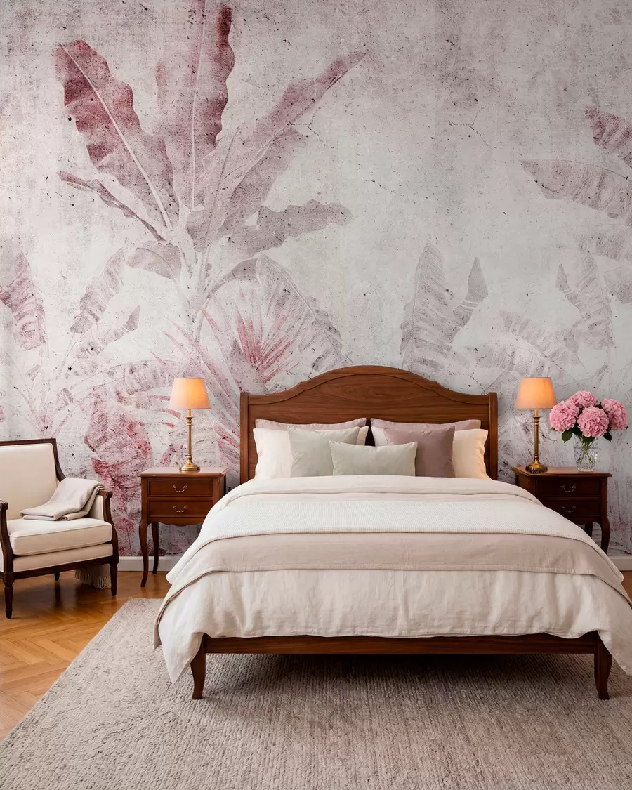 murales de pared Trópicos envejecidos en rosa u73886v2