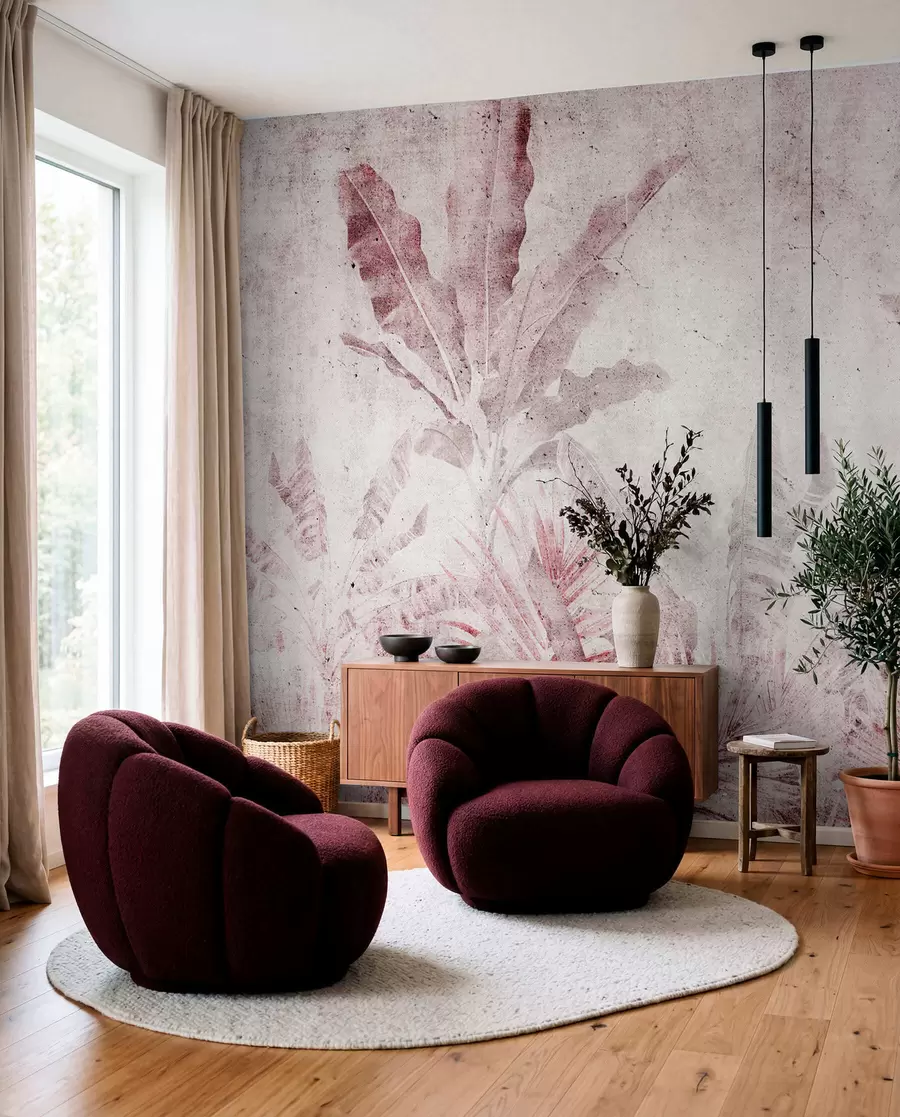 murales de pared Trópicos envejecidos en rosa u73886v2
