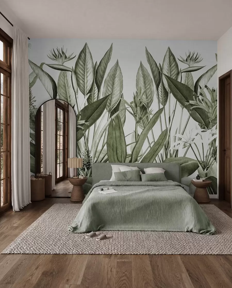 murales de pared Selva en tinta verde u96833v2