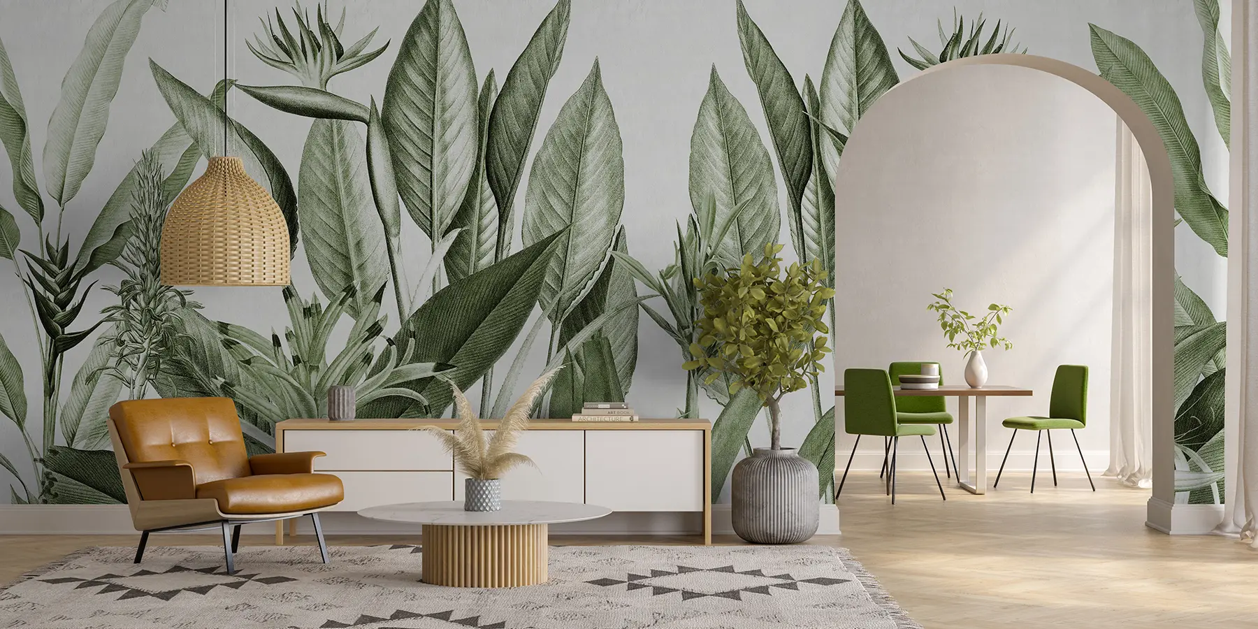 murales de pared Plantas tropicales color verde selva u96833v2