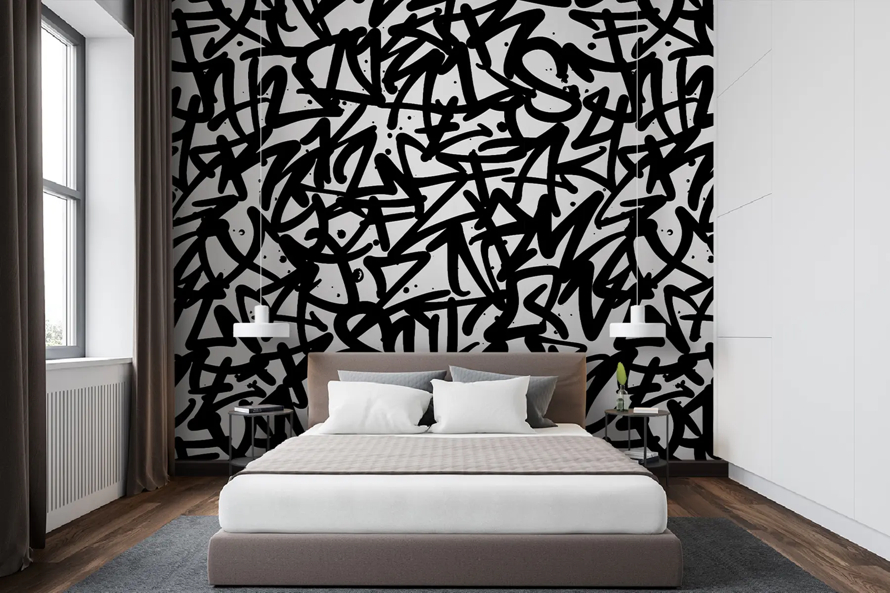 murales de pared Graffiti Emotions: Negro u99087v3