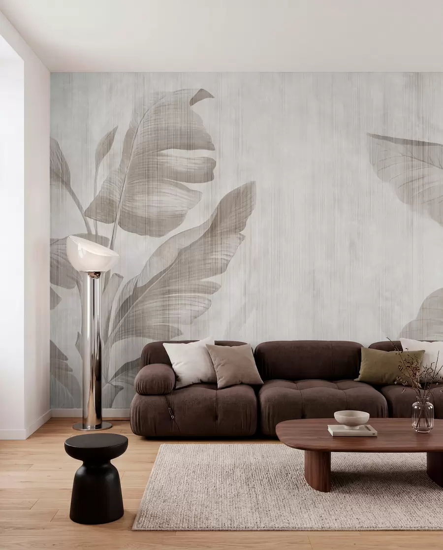 murales de pared Hojas tropicales en estilo grunge u00299d2