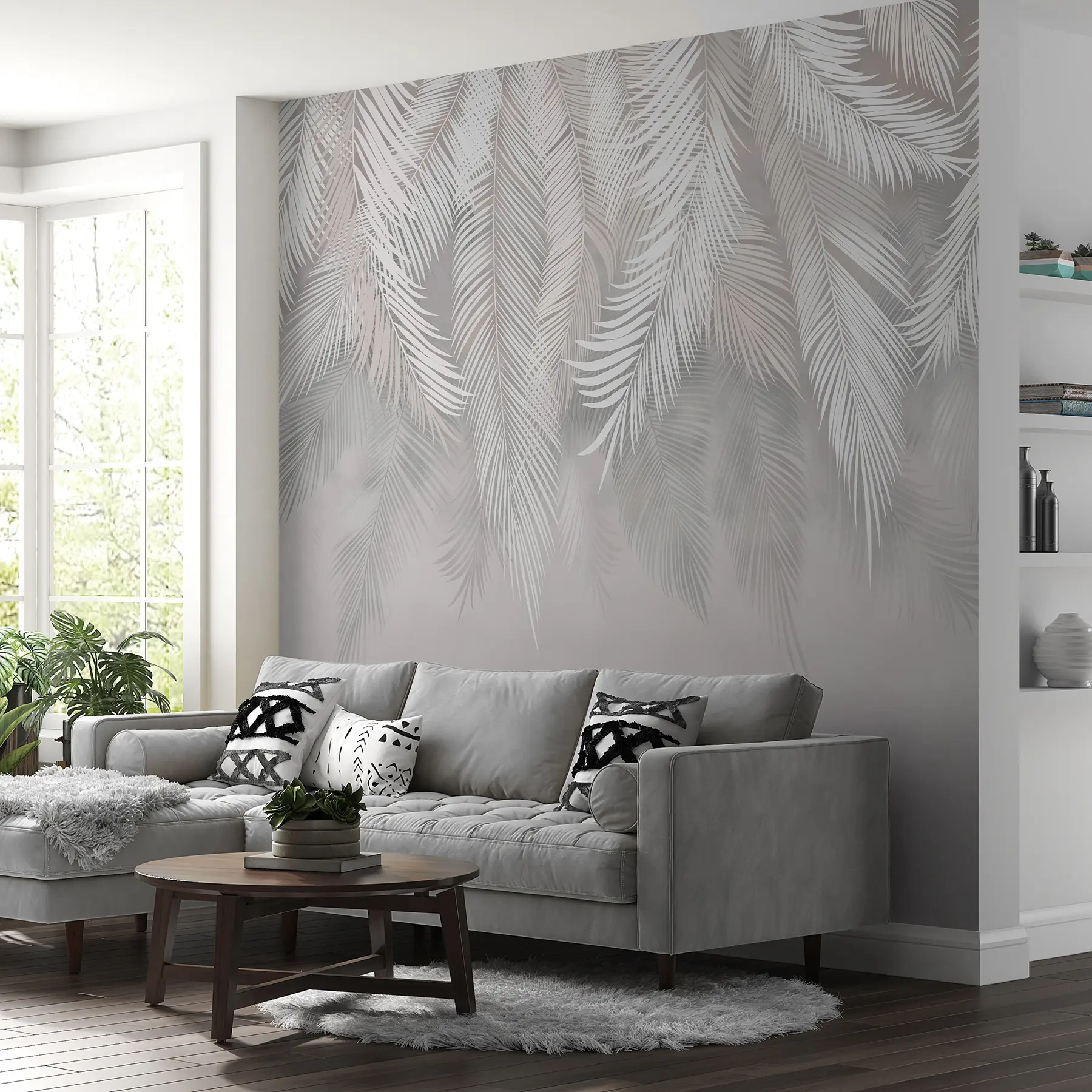 murales de pared Hojas de palmera colgantes u48556d1