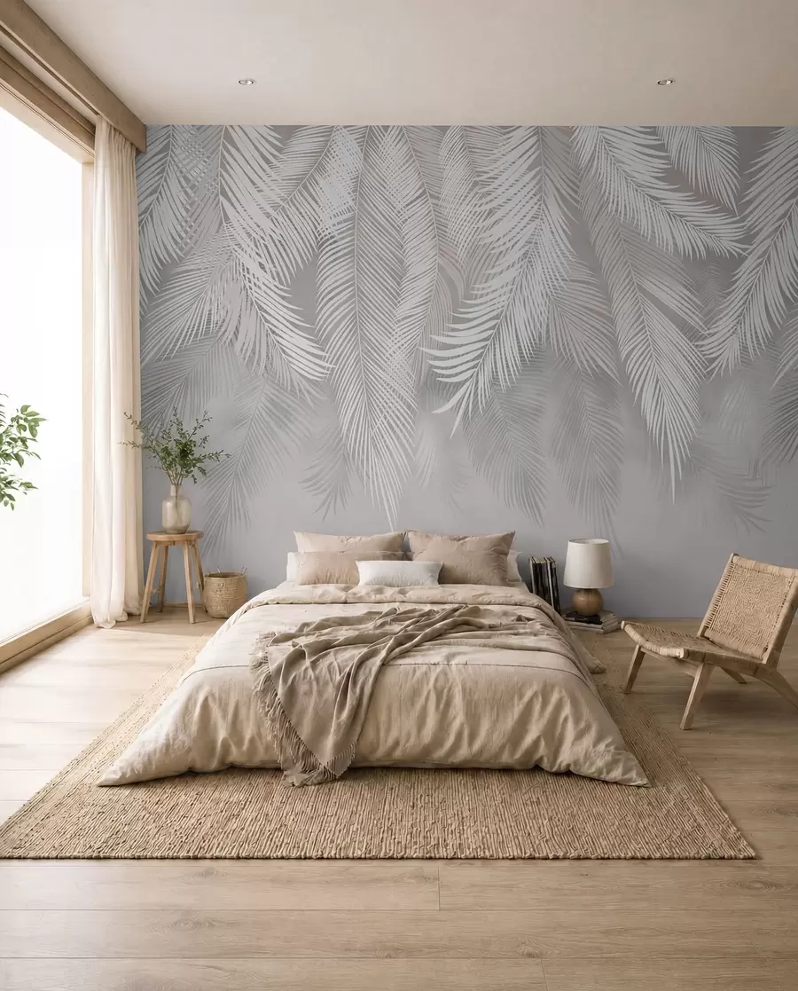 murales de pared Cortina de palmas plateadas II u48556d2