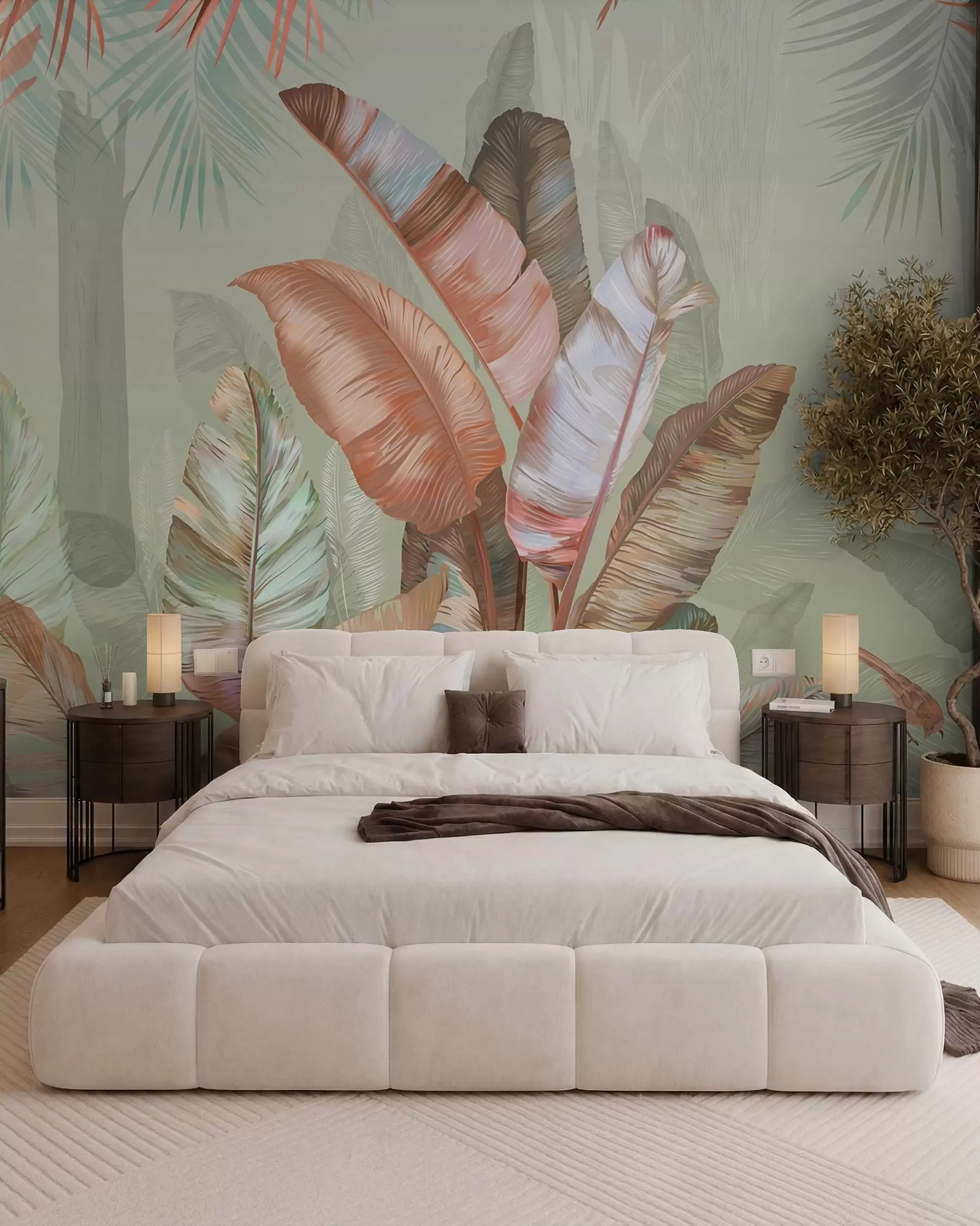 murales de pared Trópicos dorados en coral I u50468v1d1