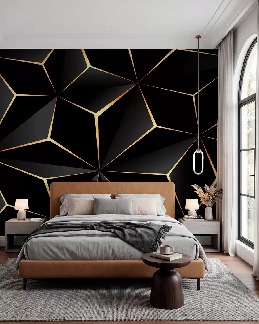 murales de pared Facetas negras y doradas II u72104d2