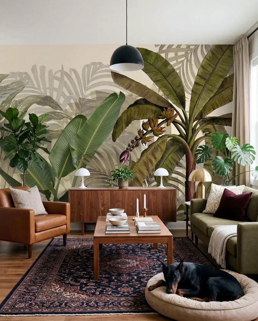 murales de pared Selva tropical y hojas u74748d1