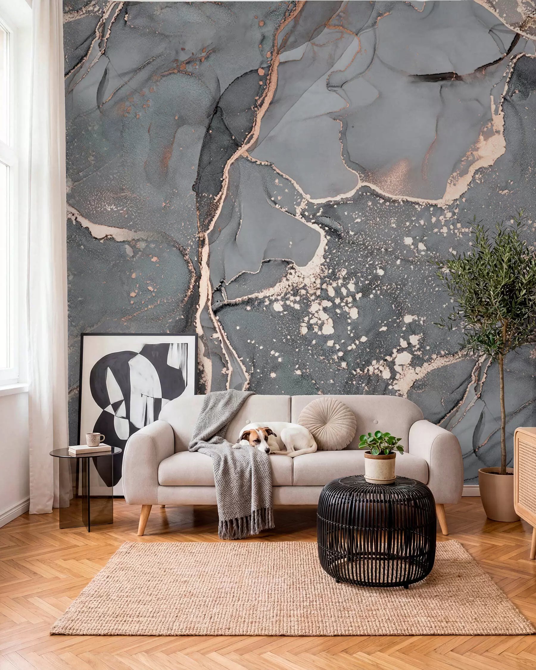 murales de pared Mármol gris y ámbar II u93578d2