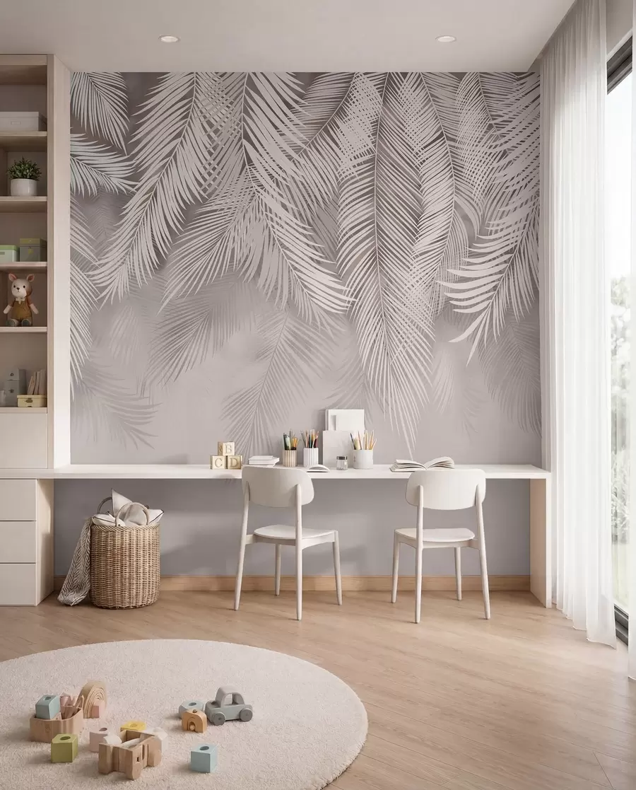 murales de pared Cortina de palmas rosas I u48556v5d1