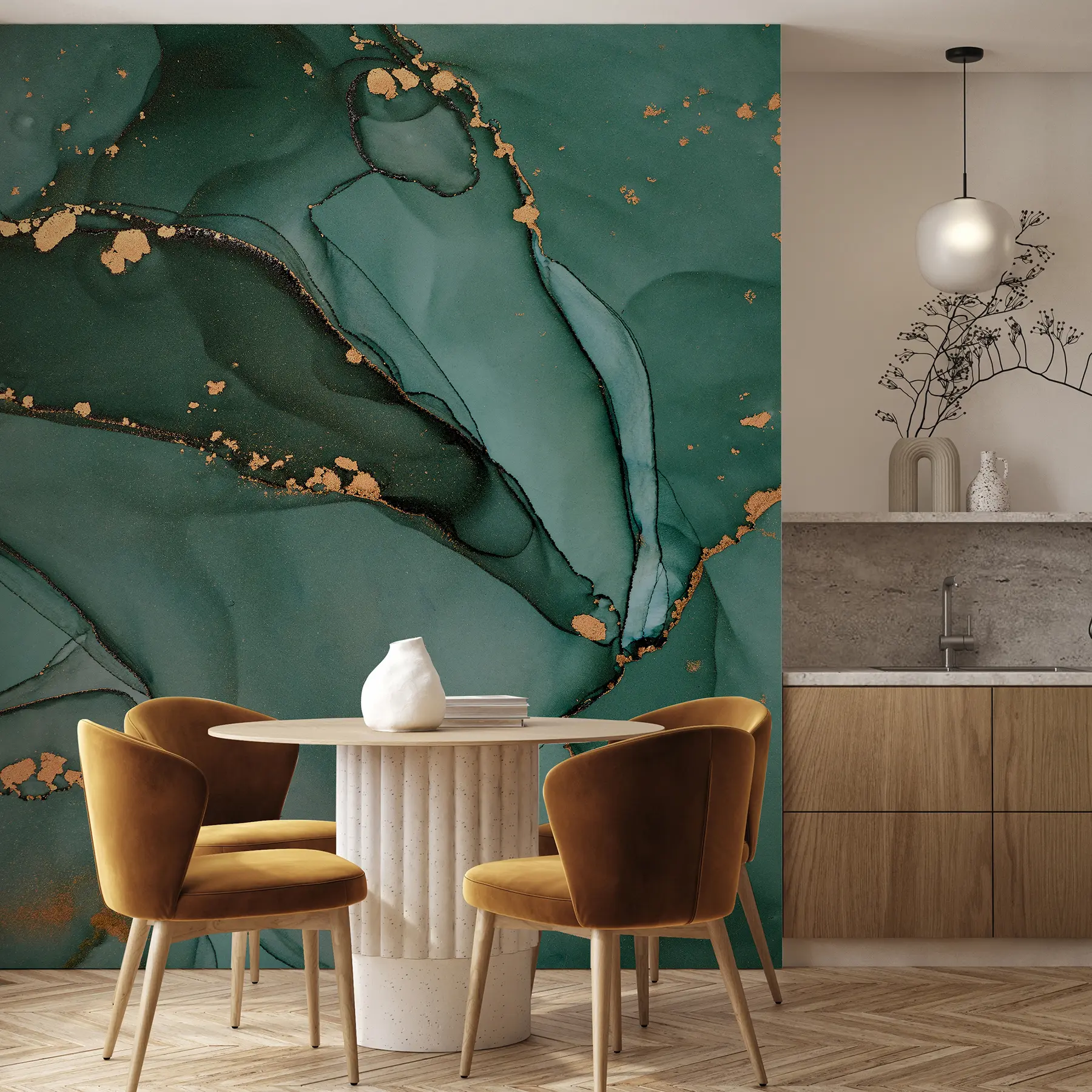 murales de pared Lujoso mármol Onyx con grietas metálicas u50235d1