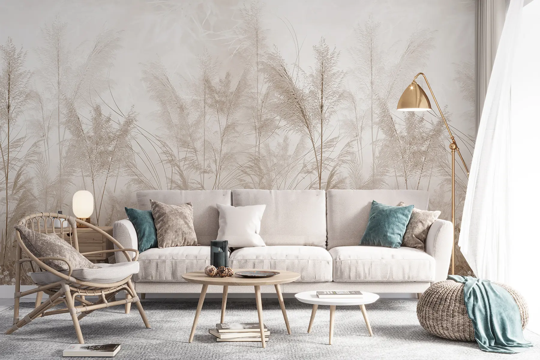 murales de pared Plantas altas en colores pastel u93903d2